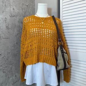 Mustard Yellow Crotchet Sweater